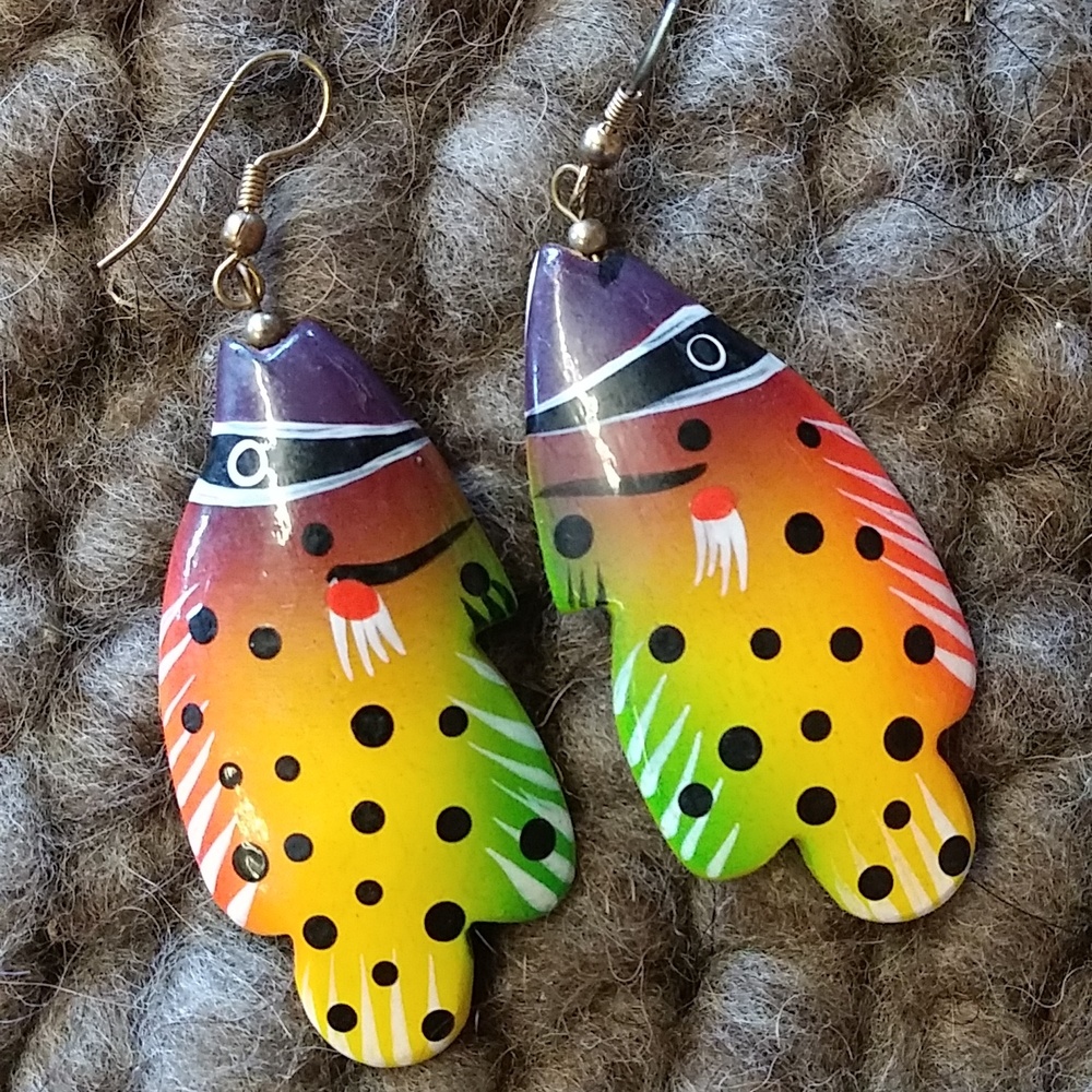 Colorful fish earrings